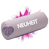 Herbalind Natur Nackenrolle Bio Dinkelspelz- und Lavendelblüten - 40 x 18 cm Nackenkissen Tabletkissen Buchkissen TV Kissen 100% Baumwolle, Lavendelblüten, lila