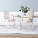 Tidyard 2 STK. Esszimmerstuhl Küchenstuhl Wohnzimmerstuhl Esszimmerstühle Armlehnstuhl Armsessel Sessel Stuhl Stühle für Esszimmer Wohnzimmer Schlafzimmer Küche,Beige 62x59,5x100,5 cm Leinen