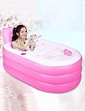 LLD YUGANG Dicker Aufblasbare Erwachsene Badewanne und Sitze Folding Portable Faltbare Badewanne Plastic Trip Dusche Pool Dusche Bassin Pink (größe : 145 * 80 * 45cm, Stil : Electric Air Pump)