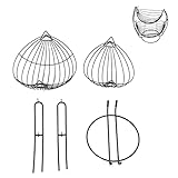 TICFOX Hängematte mit 2 Etagen, Obstkorb, Eisen, runder Drahtkorb, Gemüse, Obst, Aufbewahrung, Schreibtischhalter