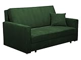 Mirjan24 Sofa Viva Bis Premium III mit Schlaffunktion, Bettsofa, 3 Sitzer Polstersofa mit Bettkasten inkl. Kissen, Sofagarnitur, Schlafsofa Farbauswahl, Wohnlandschaft, Stoff: Cord (Poso 14)