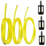 Benzinschlauch Kraftstoffschlauch Set mit 3 Universal Benzinfilter Dieselschlauch Kettensäge Ersatzteile für Motorsense Benzin Schlauch 4 Stück PVC Ölschlauch für Freischneider Rasenmäher Motorsäge