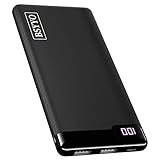 BSYYO Tragbares Ladegerät 4,8 A 10000 mAh LED-Display Powerbank 3 USB-Anschlüsse USB-C-Eingang/Ausgang Schnelllade-Akku Handy-Ladegerät Powerbank für iPhone 14 13 12 x Huawei und Samung