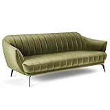 Siblo Sofa Tore 3 Kollektion - Modern Sofa mit Armlehnen - Elegante Couch - Wohnzimmer Möbel - Komfortables Polstersofa - Sofa 2-Sitzer - 217x96x82 cm - Grün