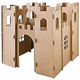 Kingpower Auswahl Kinder Spielhaus Ritterburg Playhouse Spielburg Pappe Bastelkarton Haus Burg Papphaus Kartonhaus Papierhaus Karton Papier Kinderhaus zum Anmalen, Modell:Ritterburg 01