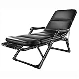MINDONG HZH Liegestuhl für Outdoor-Aktivitäten mit Schwerelosigkeit und Getränkehalter, extra breiter und Verstellbarer Stuhl für Terrassen-Sonnenliegen (B)