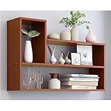 Wandregal Regalbrett Schweberegale An Der Wand Montierte Schwebende Regale, Dekoratives Regal Mit Großem Stauraum Für Schlafzimmer, Badezimmer, Heimbüro, Wohnzimmer(Size:60*13*60cm,Color:Dunkles Holz)
