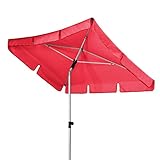 doppler ACTIVE – Rechteckiger Sonnenschirm für Balkon und Terrasse – Knickbar – 180x120 cm – Rot