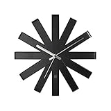 Umbra Ribbon Wanduhr, Moderne Quarz Wanduhr aus gebogenem Metall für Küche, Büro und Schlafzimmer, 31 cm