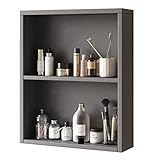 Schwimmende Regale Badezimmer-Medizinschrank, 2-3-lagiges offenes schwimmendes Regal, Toilettenartikel-Organizer, Küchen-Wandschrank, Kosmetik-Aufbewahrungsschrank (Color : B, Size : 50 * 12