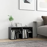 TECHPO Home Furniture Bettschränke, 2 Stück, Hochglanz, Grau, 40 x 30 x 40 cm