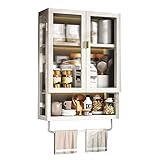 zktoermn Wandmontierter Badezimmerschrank, Hängeschrank Über Der Toilette Kein Bohren Waschtisch Eitelkeit Kabinett mit Handtüchern Bar für Bad, Wohnzimmer (Farbe : Weiß, Größe : 50x14.5x70cm)