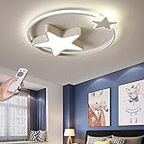 Deckenleuchte LED Moderne Kinderlampe Kinderzimmer Jungen Mädchen Deckenlampe Sternenhimmel Lampe Dimmbar Mit Fernbedienung Interior Schlafzimmer Lichter Wohnzimmer Pendellampe,Weiß,55cm36W