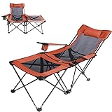 GAMZ Premium Angelstuhl Faltbar, Campingstuhl Klappbar Leicht 150kg, Karpfenstuhl Mit Abnehmbare FußAblage, Stuhl Tabelle 2 In 1 Faltstuhl Campingsessel, Verstellbar Multifunktional