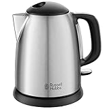 Russell Hobbs Wasserkocher klein [1,0l] Adventure Edelstahl (2400W, Schnellkochfunktion, herausnehmbarer Kalkfilter, außenliegende Wasserstandsanzeige, kleiner Reisewasserkocher) Teekocher 24991-70