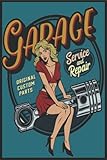 Pinup garage. Quaderno a righe