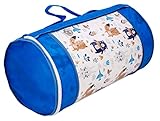 Best For Kids Kinderbettmatratze, Babymatratze 70x140 cm Kinder Rollmatratze mit Reisetasche - Bezug 100% kuschelweiche Baumwolle Blau Waldtiere