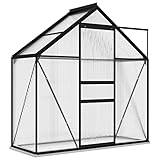 vidaXL Gewächshaus UV-beständig Wärmeisolierend Treibhaus Tomatenhaus Frühbeet Garten Pflanzenhaus Gartenhaus Anthrazit Aluminium 1,33m²