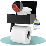 Simple@Home® Premium Toilettenpapierhalter mit Feuchttücherbox selbstklebend mit 3M Klebestreifen I Toilettenpapierhalter ohne Bohren I Klopapierhalter ohne Bohren I Toilettenpapierhalter mit Ablage