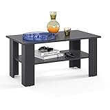 KOMTO Couchtisch Anthrazit Vienna - Wohnzimmertisch Modern Couchtisch Holz 90 x 50 x 43 cm Tisch Wohnzimmer Coffee Table Beistelltisch Sofatisch Kaffeetisch