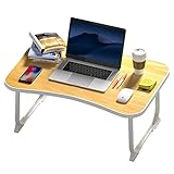 MIIRR Faltbare Schoßschreibtische für Laptop, 23,6 Zoll Laptop Tablett Tisch, Tragbarer Bett Tablett Tisch, Laptop Schreibtisch zum Arbeiten, Schreiben und Essen (Gelb)