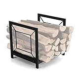 MAOTN Kamin brennholzhalter aus Metall, lagerung/träger für schweres Holz im innen und außenbereich, Herbst und winterholzregal für zuhause,Black,Size