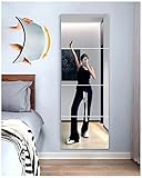 Wandspiegel für Schlafzimmer, Ganzkörperspiegel, bruchsicherer Spiegel für Kinderfliesen, groß, 30,5 x 30,5 x 4 Stück, unzerbrechlich, rahmenlos, Acryl-Spiegel für Zuhause, Fitnessstudio, über der Tür