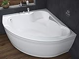 BADLAND Eckbadewanne Eckwanne Standard 120x120 mit Acrylschürze, Füßen und Ablaufgarnitur GRATIS