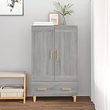 Youuihom Freistehende Schränke, Lagerschränke, Schränke für Tafelgeschirr, Geeignet für Wohnzimmer, Schlafzimmer, Bäder, Flure, Highboard Grau Sonoma 70x31x115 cm Holzwerkstoff