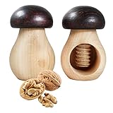 Smart Planet 2er Set Nussknacker Walnüsse in Pilz Form - Rustikaler Nuss Knacker aus massivem Buchenholz mit Schraubgewinde - Dekorativer Nussknacker