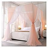 Doppeltes Moskitonetz mit Himmelbett, dekoratives Prinzessinnen-Quadrat-Moskitonetz, groß für Schlafzimmer im Innenbereich und Camping (Farbe: Jade, Größe: 1,8 x 2,2 m Bett)