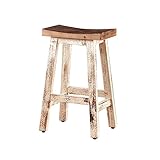 GOGUANG ZJUN - Vintage-barhocker, Quadratischer Blumenhocker Aus Massivholz Mit 4 Beinen, 24,4 Zoll Hoher Esszimmerstuhl Mit Fußstütze, Gebogenes Sitzkissen(Color:Weiß)