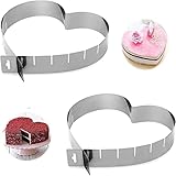 Solucky Herz Kuchen Verstellbar Herz Backform Edelstahl Herz Backform Ohne Boden Herz Backformen Tortenring Einstellbare GrößE Unterschiedlich Zum Kuchen Backen 304 Rostfreier Edelstahl 2 StüCke