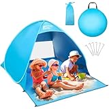 Active Era Pop Up Strandmuschel mit UV Schutz, UPF 50+ Strandzelt, Windschutz Strand, Zelt für 2-3 Personen inkl. Tragetasche und Heringe - Blau