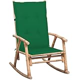 YUMENG Schaukelstuhl mit Auflagen, Schaukelsessel, Sessel Wohnzimmer, Stillsessel, Schwingsessel, Tv Sessel, Ohrensessel, Rocking Chair, Relaxsessel, Bambus