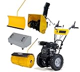 TEXAS Profi Kehrmaschine Benzin 80cm Combi 800B Briggs&Stratton Set 5in1 Schneefräse Schneeschieber Laubsammler | 4 Takt | 208cm³ | 6,1PS | inkl. Kehrbürste, Schneeschild, Sammelbehälter, Schneefräse