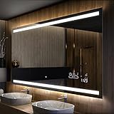 Artforma Badspiegel 100x60 cm mit LED Beleuchtung - Wählen Sie Zubehör - Individuell Nach Maß - Beleuchtet Wandspiegel Lichtspiegel Badezimmerspiegel - LED Farbe zu Wählen L09