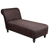 RIJPEX Rutschfeste Chaise Stuhlhussen Soft Jacquard Chaise Lounge Cover Maschine Waschbare Lounge Sofa Bezüge/Braun