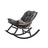Relaxsessel Freizeit-Schaukelstühle, nordischer Balkon-Schaukelstuhl, Zuhause, Wohnzimmer, Einzel-Lounge-Stuhl, Erwachsene, Freizeit, Nickerchen, faules Sofa, Rattan-Stuhl (Farbe: Grau, Größe: 114 x 7