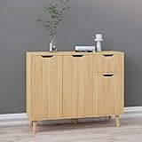 JUNZAI Sideboard, Kommode Schlafzimmer, Kommoden & Sideboards, Wohnzimmerschrank, Flur Kommode, Zimmer Möbel, Sonoma-Eiche 90x30x72 cm Spanplatte