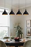 bamyum Pendelleuchte Esstisch I Adash I 4 Flammig Esstischlampe Metall Hängelampe Esstisch Ø 26 Cm Schwarz Deckenlampe Hängend Esstisch Rund Wohnzimmer - Pendelleuchte Schwarz