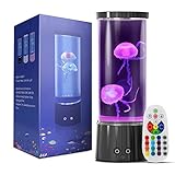 LED Quallen Lampe 17 Farben,AONESY Lavalampe Aquarium Auallen Jellyfish Lampe Kinder,Lava Lampe Aquarium Deko Stimmungslicht mit Fernsteuerung,Schwarz