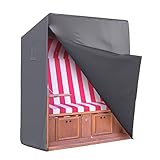 Trader Josch Strandkorb Schutzhülle Winterfest - (120cm Breit x 91cm) - Strandkorbhülle XXL mit Lüftungsöffnungen - Strandkorbhülle Winterfest - Grau