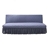 SANKECAAO Sofabezug Ohne Armlehnen Jacquard, Armlose Sofabettüberzug Elastische Waschbare Sofahusse Ohne Armlehne Abnehmbar Anti Rutsch Futon Abdeckung-grau-Large