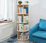 Drehbares Bücherregal, 360 Grad, Standregal, Lagerregal für Kinder und Erwachsene, multifunktionales Bücherregal Massivholz