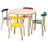 ECR4Kids Bentwood Sitzgruppe mit gebogener Rückenlehne und Tischmöbel-Set, Premium Kindertisch und Stühle für Zuhause, Tagespflege und Klassenzimmer Table + Chair Set sortiert