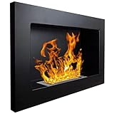 Decorspace Bioethanol-Kamin Einbaukamin aus Stahl, schwarz, 2 kW, modern, 65 cm