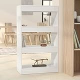 ZEYUAN Bücherregal/Raumteiler, Bookshelf, Regalbrett, Book Shelf, Bücher Regal, Deko Regal Wohnzimmer, Standregal, Hochglanz-Weiß 60x30x103 cm Spanplatte