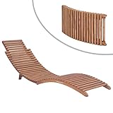 ZQQLVOO Sonnenliege Klappbar Massivholz Teak Liege Garten Freizeitliege Outdoor Gartenliege Poolliege Geeignet für Garten, Terrasse, Hinterhof, Poolside