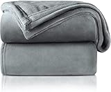 RATEL Kuscheldecke Flauschig Weich und Warme Fleecedecke für Bett Couch, Decke Hautfreundlich als Sofadecke Wohndecke oder Tagesdecke, 200 x 230 cm Mittelgrau